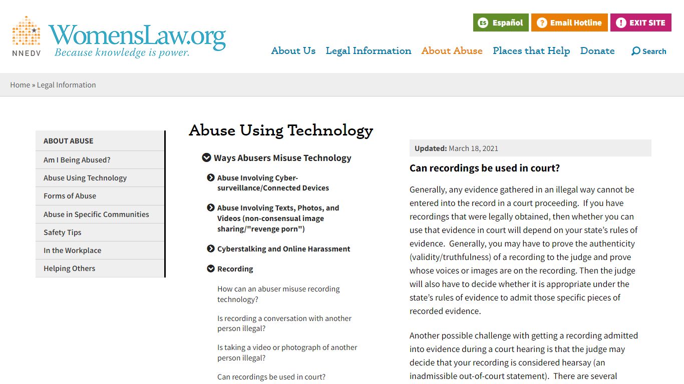Can recordings be used in court? - WomensLaw.org